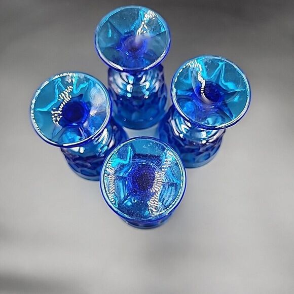Vtg Noritake Perspective Cobalt Blue Wine Glasses 7-7/8" Goblet 4.5 oz Set Of 4 - Picture 6 of 8